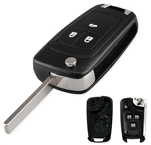 Autoschlüsselgehäuse Ersatz Schlüsselgehäuse Autoschlüssel Schutzhülle für Opel Zafira Chevrolet Buick Meriva Astra Insignia Cruze Aveo, 3 Tasten Fernbedienung Keyless Entry Key Shell von Chaexii