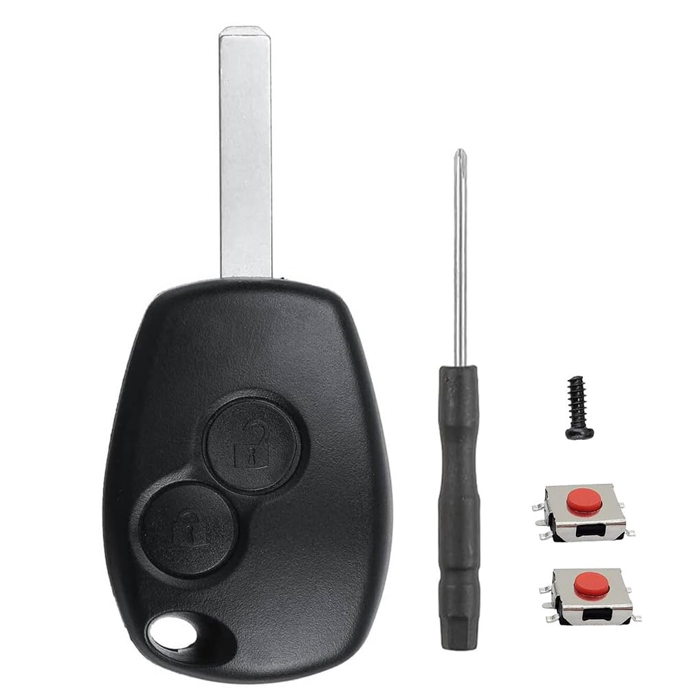 Chaexii Renaul-t Gehäuse der Fernbedienung für Renaul-t Clio Modus Twingo Kangoo Schlüsselgehäuse,2 Tasten Ersatzschlüssel und Schraubendreher,Schlüssel Pilot Autoschlüssel (1 PCS) von Chaexii