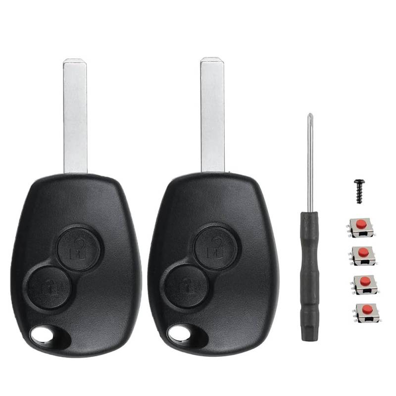 Chaexii Renaul-t Gehäuse der Fernbedienung für Renaul-t Clio Modus Twingo Kangoo Schlüsselgehäuse,2 Tasten Ersatzschlüssel und Schraubendreher,Schlüssel Pilot Autoschlüssel (2 PCS) von Chaexii
