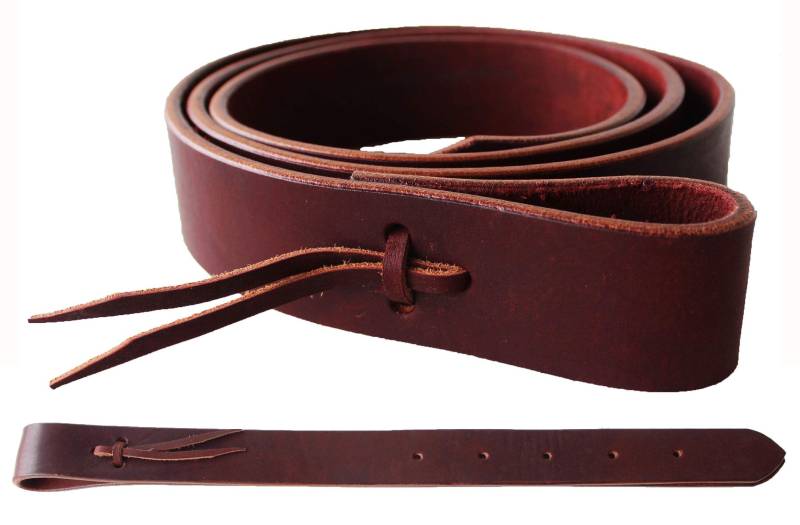 CHALLENGER Amish USA Horse Westernsattel Latigo Off Billet Bindegurt-Set, Burgunderrot 404RT03 von Challenger