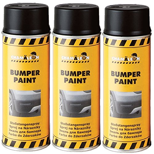 Chamäleon Bumper Paint Schwarz 3 x 400ml STOßSTANGENSPRAY Farbe Lack für Kunststoff von Chamäleon