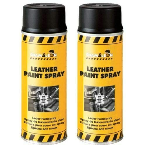 Chamäleon Lederfarbspray Schwarz 2 x 400ml Lederfarbe Lederspray Farbspray von Chamäleon