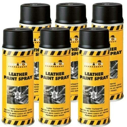 Chamäleon Lederfarbspray Schwarz 6 x 400ml Lederfarbe Lederspray Farbspray von Chamäleon