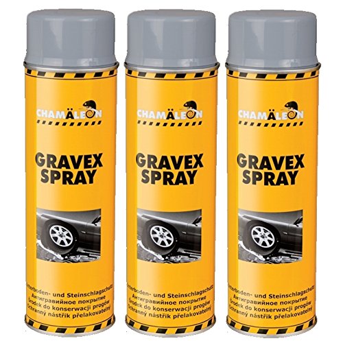 Chamäleon Unterbodenschutz 500ml Spray schwarz, weiß, grau Bitumen Sprühdose Steinschlagschutz Karroseriereparatur (grau, 3) von Chamäleon