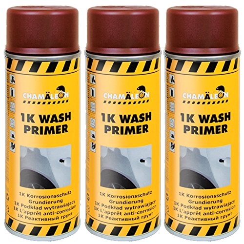 Chamäleon WASHPRIMER 1K Spray 3 x 400ml KORROSIONSSCHUTZ Etch Primer Säureprimer GRUNDIERUNG von Chamäleon