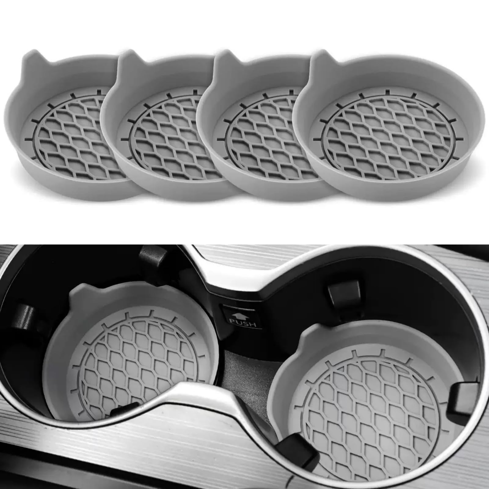 4 Stück Auto Getränkehalter Untersetzer, Silikon Auto Getränkehalter Einsatz 8 cm, Universal rutschfest Hohe Temperaturbeständigkeit Auto Becherhalter Untersetzer Für Getränke Kaffeebecher (Grau) 4 Stück Auto Getränkehalter Untersetzer, Silikon Auto Getränkehalter Einsatz 8 cm, Universal rutschfest Hohe Temperaturbeständigkeit Auto Becherhalter Untersetzer Für Getränke Kaffeebecher (Grau) von Chansunokku