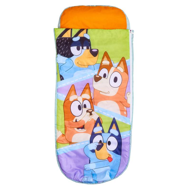 Character World Offizielles Bluey ReadyBed Kinder-Luftbett und Schlafsack in einem, aufblasbare Kindermatratze mit Tasche und Pumpe von Character World