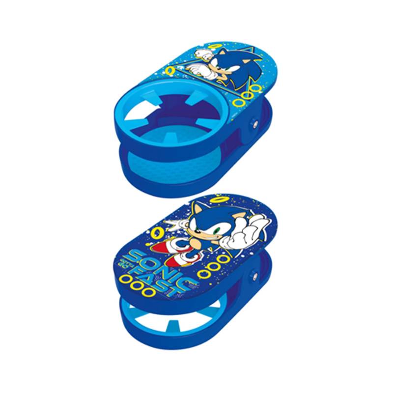 Offizieller Sonic The Hedgehog Trinkbecherhalter Clip, Multifunktionaler Flaschenhalter | Starker Schreibtischbecher Gartenstuhl Getränkeständer für Strand, Haus, Garten | Blau von Character World