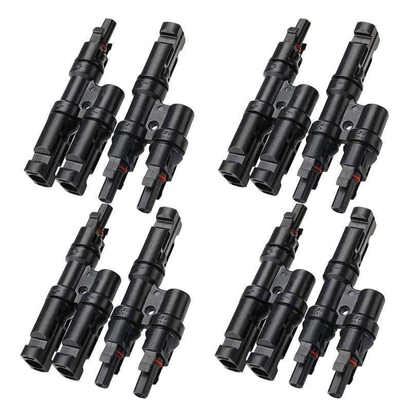 Y Stecker Männlich/Weiblich, Solar Photovoltaik Steckverbinder, T-Typ Solarstecker, Solarpanel Kabelstecker (4P 1Y2) von Chedin