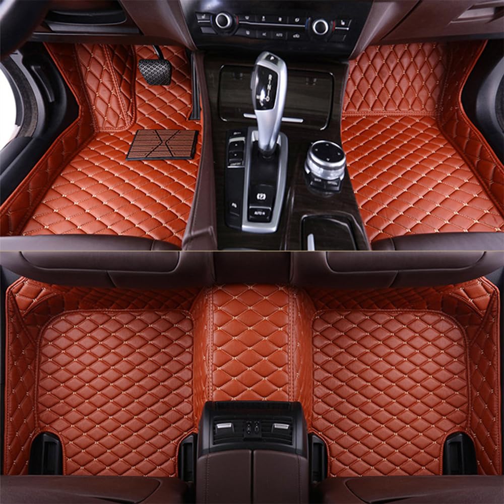 Nach Maß Auto FußMatten für 95% Aller Coupe,Kombi,SUV,Cabriolet,Stufenheck,Schrägheck,wasserdichte Fussmatten Auto Aus Leder（Braun） von Cheerbushe
