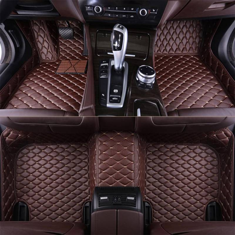 Nach Maß Auto FußMatten für 95% Aller Coupe,Kombi,SUV,Cabriolet,Stufenheck,Schrägheck,wasserdichte Fussmatten Auto Aus Leder（Kaffeefarbe） von Cheerbushe