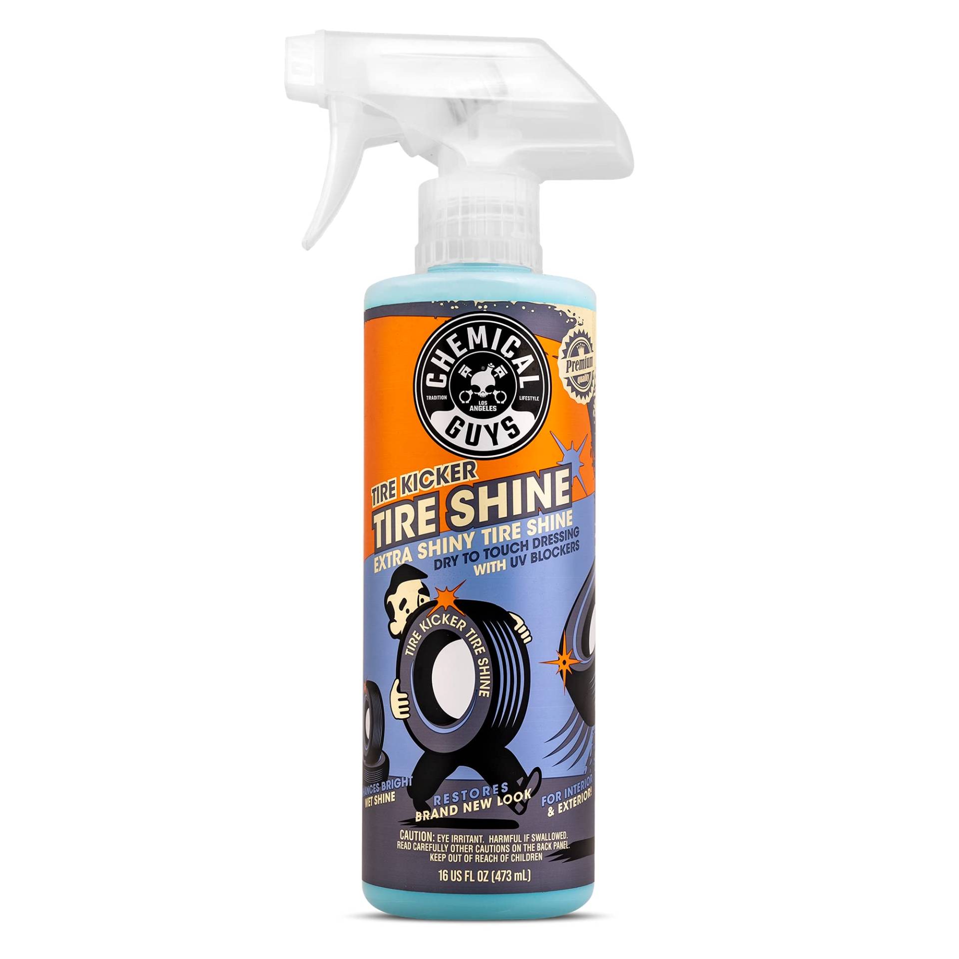 CHEMICAL GUYS® Tire Kicker TVD11316 – Reifenglanz & Kunststoffpflege Auto, Farbauffrischung für alle Kunststoffteile, Autoreifen, Gummi - langanhaltender Schutz & Pflege,Kunststoff Auffrischer - 473ml von Chemical Guys