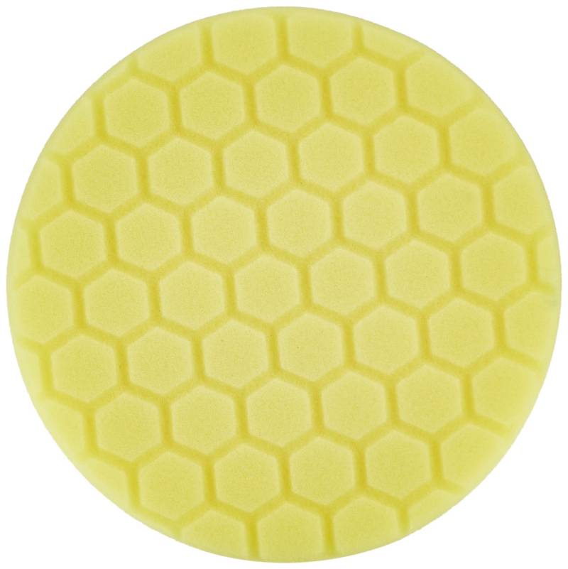 Chemical Guys BUFX_101HEX6 BUFX_101_HEX6 Hex-Logic Heavy Cutting Pad, Gelb (6,5 Zoll Pad Made for 6 Zoll Trägerplatten) von Chemical Guys