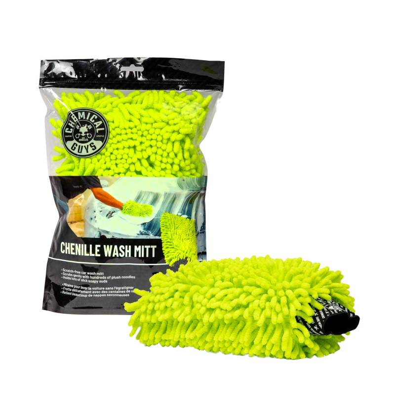 Chemical Guys MIC493 Chenille Premium kratzfreier Mikrofaser-Waschhandschuh, Limettengrün, 24,4 x 5,8 x 17,8 cm von Chemical Guys