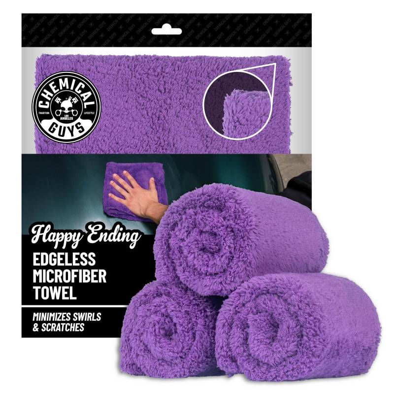 Chemical Guys MIC34803 Happy Ending Ultra Plush Randloses Mikrofaser-Handtuch, Violett, 40,6 x 40,6 cm von Chemical Guys