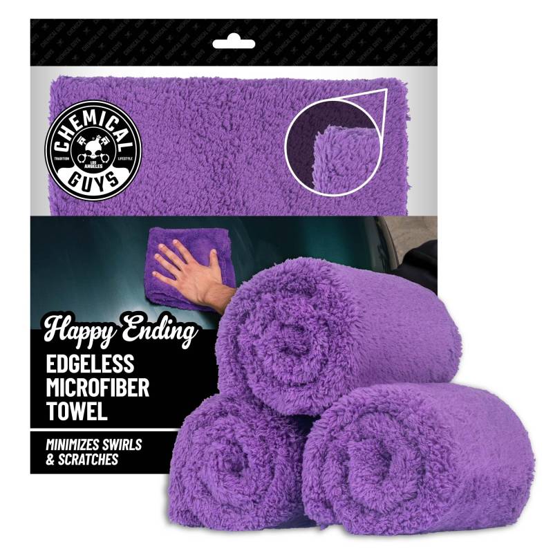 Chemical Guys Happy Ending Ultra Plush Edgeless Mikrofaser-Handtuch, 40,6 x 40,6 cm, Violett von Chemical Guys