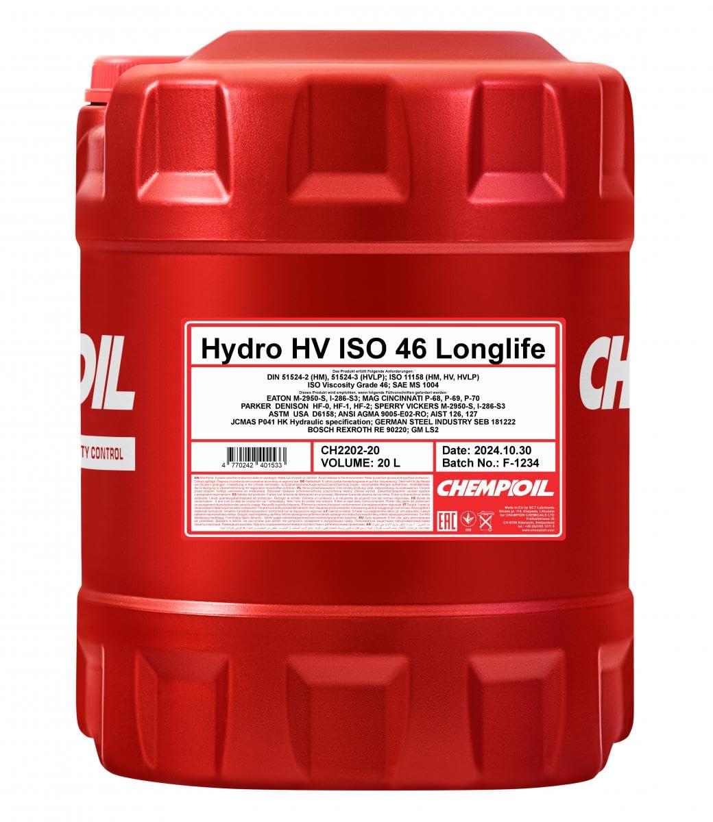 CHEMPIOIL Hydro HV ISO 46 LONGLIFE 20 L von Chempioil