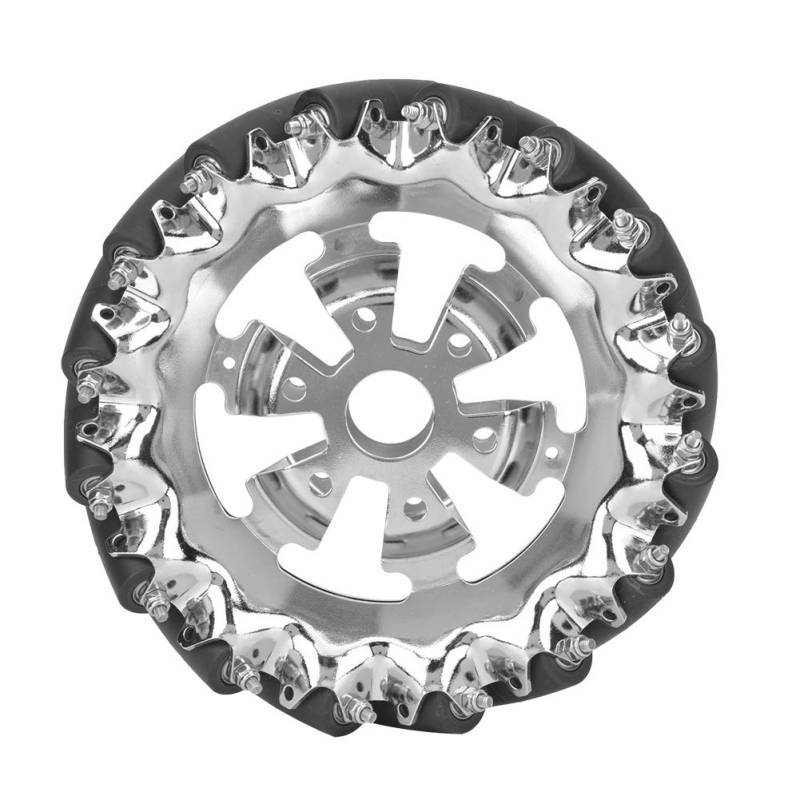 6in Mecanum Wheel Metal Right, Industrial Robot Wheel, 45 Degree Omnidirectional Movement with 16pcs TPU Rubber Rollers, Heavy Duty Replacement Kit for Industrial Robots, von ChengyuWei