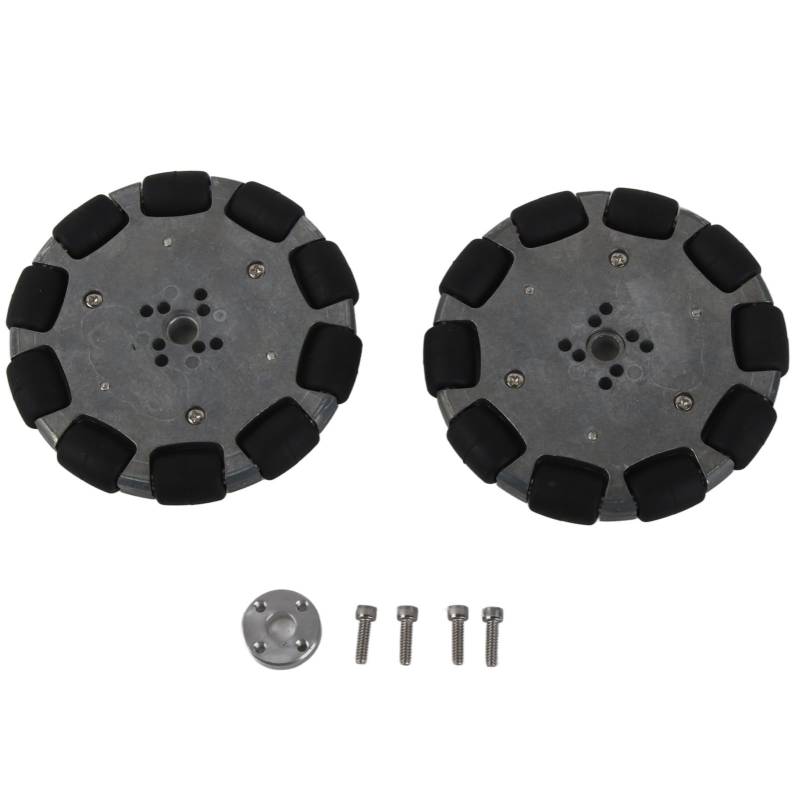 Omnidirectional Wheel, Universal Wheel, 4in Omni Directional Industrial Robot Parts, Metal Hub with Neoprene Rollers, 360 Degree Maneuverability, Includes 2 Wheels and Assembly von ChengyuWei