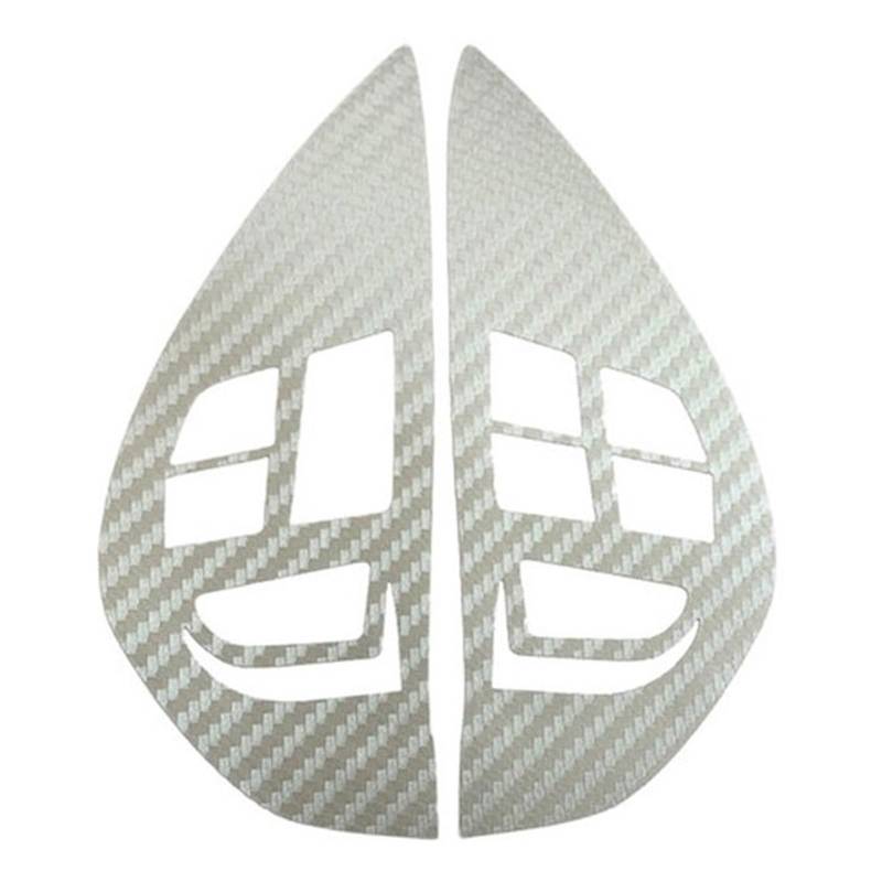 1 Stücke Auto Lenkrad Switch Control Aufkleber Carbon Fiber Auto Innen Aufkleber(Silver) von Chenhj