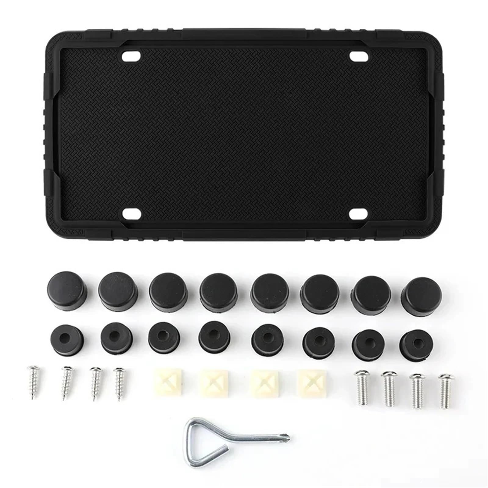 2 Stücke Silikon Auto Kennzeichen Rahmen Multi-Farbe Amerikanischen Standard Auto Kennzeichen Halter Schraube Set(2PCS Black) von Chenhj