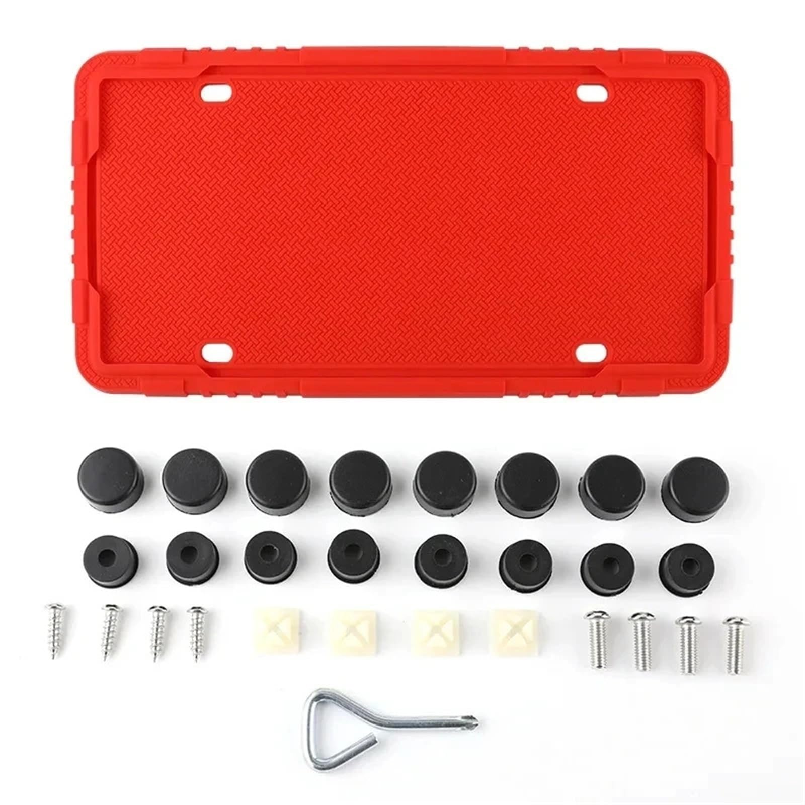 2 Stücke Silikon Auto Kennzeichen Rahmen Multi-Farbe Amerikanischen Standard Auto Kennzeichen Halter Schraube Set(2PCS Red) von Chenhj