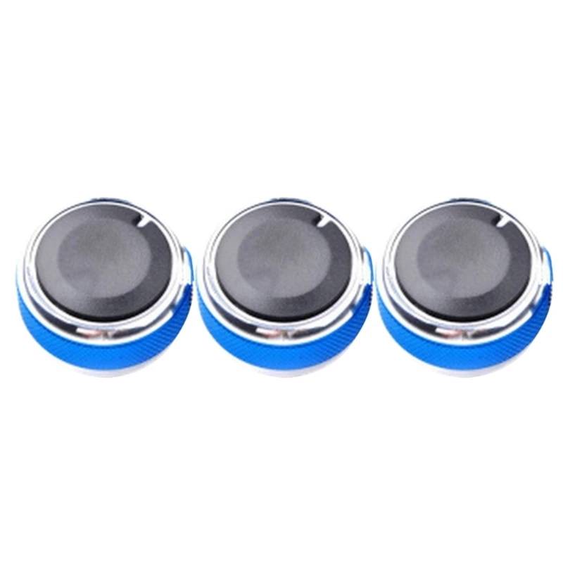 3 Teile/Satz Aluminium Klimaanlage Knob Knob Heizung Klima Control Tasten Fit for Auto Zubehör(Blue) von Chenhj