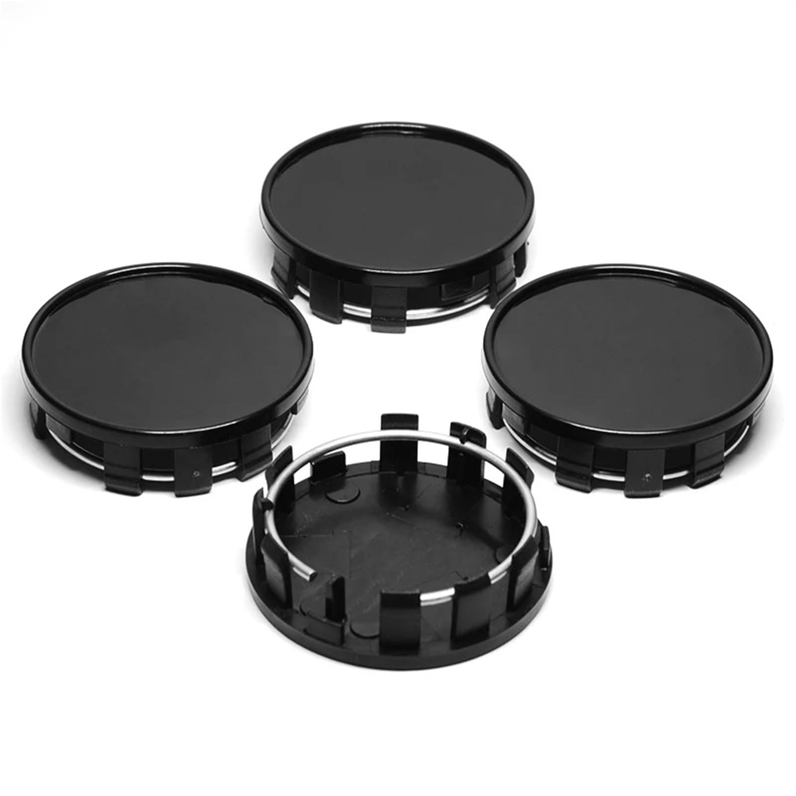 4 Stück 54 MM (52 Mm - 50 Mm) Autofelgen Radkappen Auto Auto Radnabenkappen Radkappe Staubdichte Abdeckungen Schwarz Chrom(Black) von Chenhj