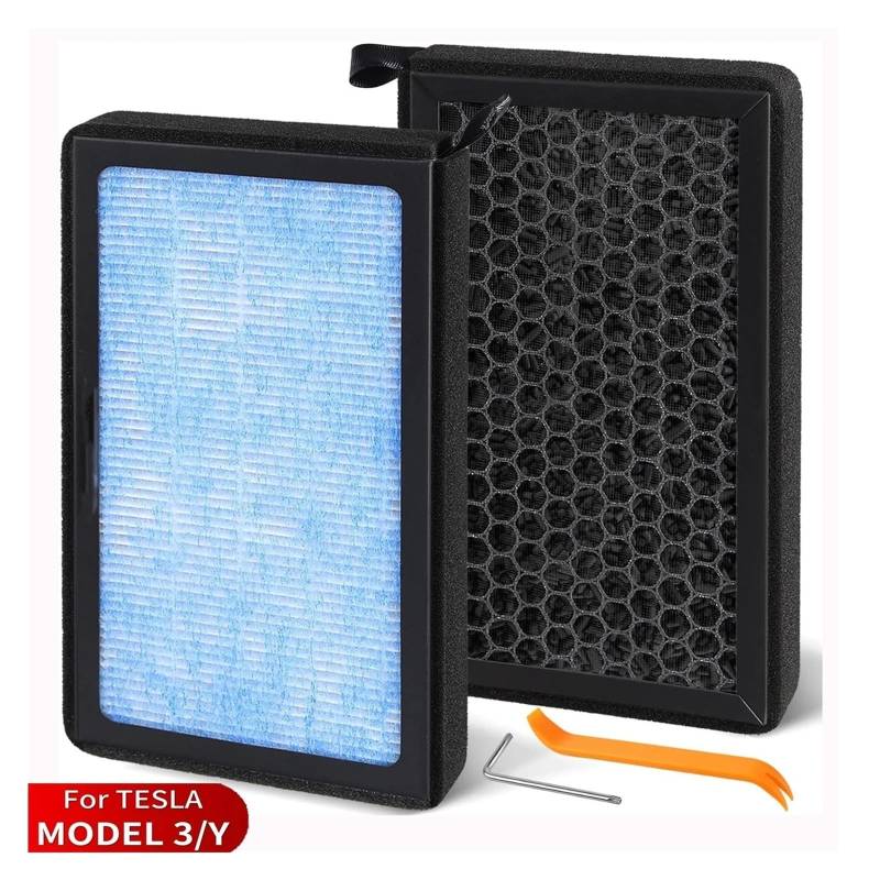 Luftfilter Kompatibel Mit Modell 3 Modell Y 2017-2024 HEPA Aktivkohle Kabine Luftfilter Ersatz Zubehör 2Pack von Chenhj