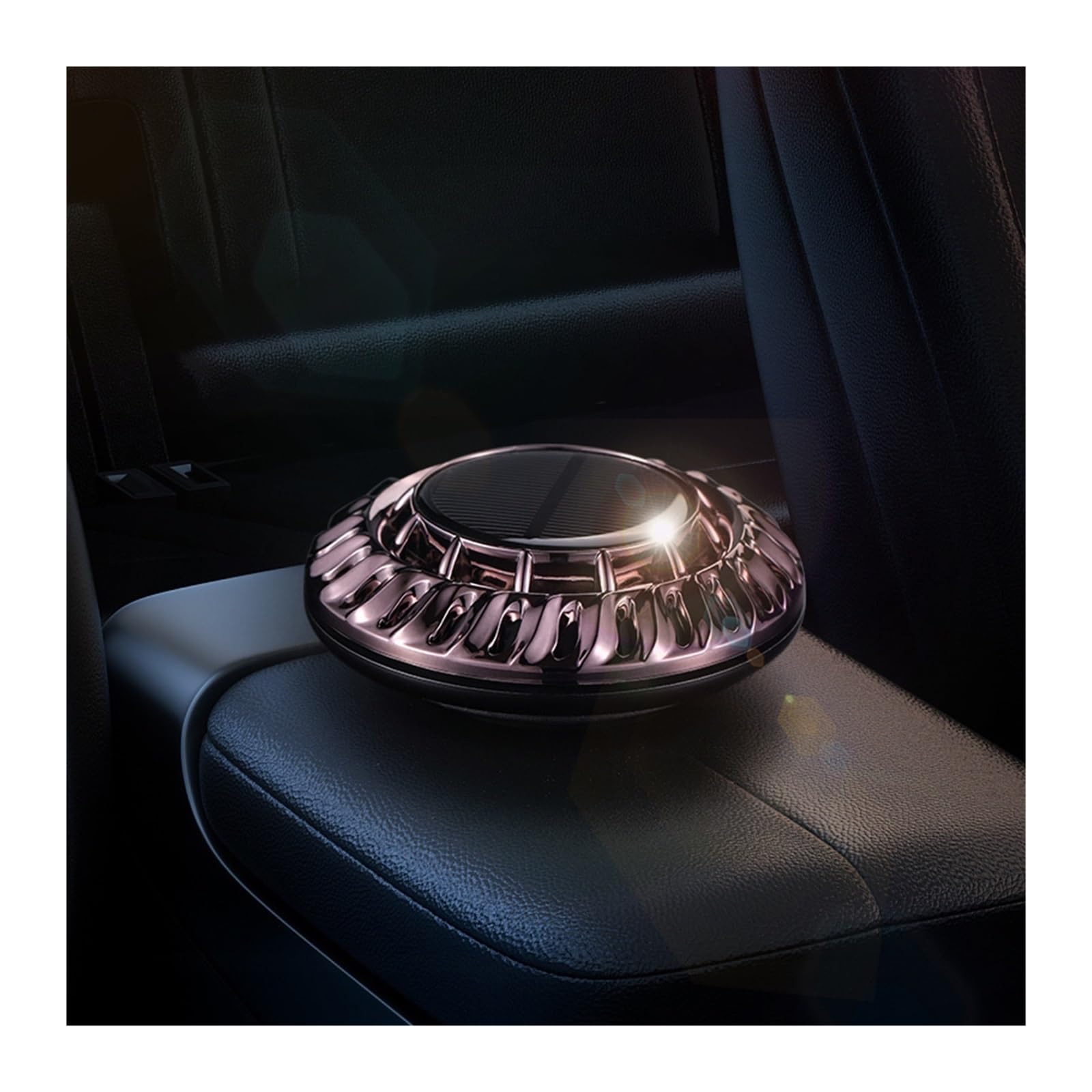 Solar Auto Rotating Raumschiff Auto Aromatherapie Parfüm Lufterfrischer Ätherisches Öl Auto Diffusor Luftreiniger Parfüm(Black) von Chenhj