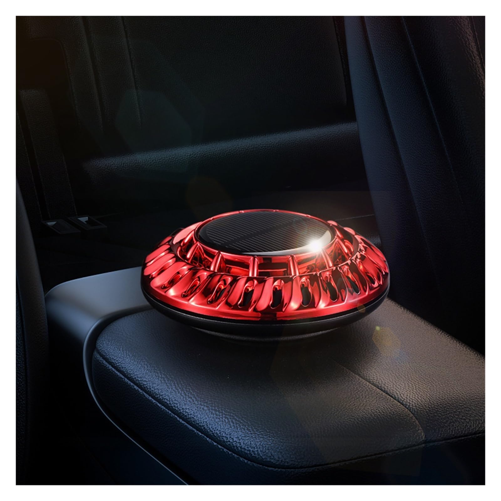 Solar Auto Rotating Raumschiff Auto Aromatherapie Parfüm Lufterfrischer Ätherisches Öl Auto Diffusor Luftreiniger Parfüm(Red) von Chenhj