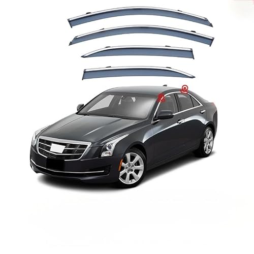 WINDABWEISER für Cadillac ATS-L MK1 2014-2018 Silver Bright Window Strips, Autofenster Windabweiser Fenster Visiere Lüftung Sabweiser Seitenfenster-Visier WINDABWEISER für Cadillac ATS-L MK1 2014-2018 Silver Bright Window Strips, Autofenster Windabweiser Fenster Visiere Lüftung Sabweiser Seitenfenster-Visier von Cherry66