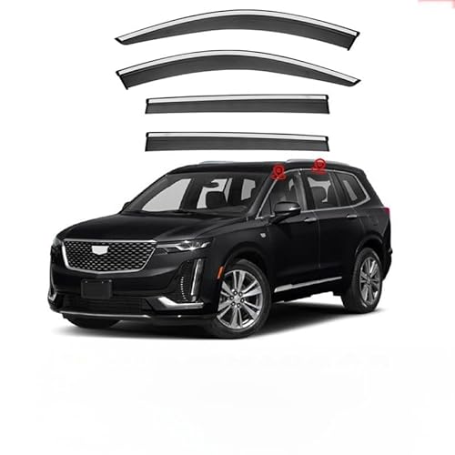 WINDABWEISER für Cadillac XT6 MK1 2019+ Silver Bright Strip Window 4PCS, Autofenster Windabweiser Fenster Visiere Lüftung Sabweiser Seitenfenster-Visier WINDABWEISER für Cadillac XT6 MK1 2019+ Silver Bright Strip Window 4PCS, Autofenster Windabweiser Fenster Visiere Lüftung Sabweiser Seitenfenster-Visier von Cherry66