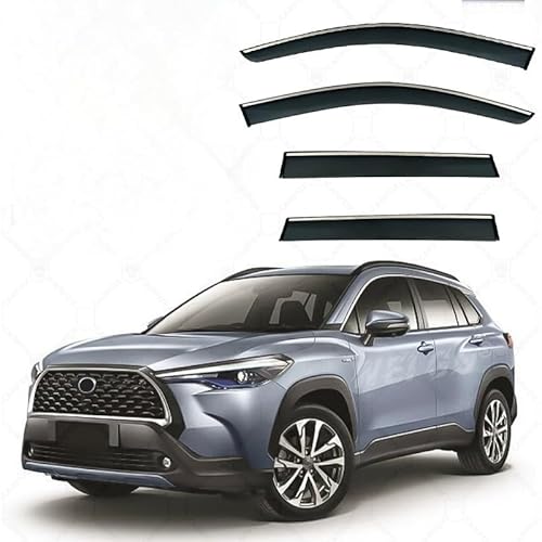 WINDABWEISER für Corolla Cross MK1-XG10 2021+ 4PCS Silver Bright Strip Window, Autofenster Windabweiser Fenster Visiere Lüftung Sabweiser Seitenfenster-Visier WINDABWEISER für Corolla Cross MK1-XG10 2021+ 4PCS Silver Bright Strip Window, Autofenster Windabweiser Fenster Visiere Lüftung Sabweiser Seitenfenster-Visier von Cherry66