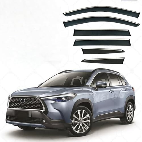 WINDABWEISER für Corolla Cross MK1-XG10 2021+ 6PCS Silver Bright Strip Window, Autofenster Windabweiser Fenster Visiere Lüftung Sabweiser Seitenfenster-Visier WINDABWEISER für Corolla Cross MK1-XG10 2021+ 6PCS Silver Bright Strip Window, Autofenster Windabweiser Fenster Visiere Lüftung Sabweiser Seitenfenster-Visier von Cherry66