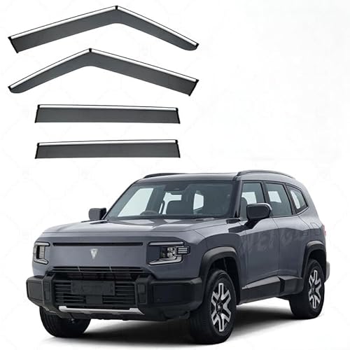 WINDABWEISER für Dark Blue G318 MK1 2024 + Silver Bright Strip Rain Shield 4PCS, Autofenster Windabweiser Fenster Visiere Lüftung Sabweiser Seitenfenster-Visier WINDABWEISER für Dark Blue G318 MK1 2024 + Silver Bright Strip Rain Shield 4PCS, Autofenster Windabweiser Fenster Visiere Lüftung Sabweiser Seitenfenster-Visier von Cherry66
