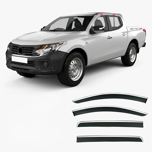 WINDABWEISER für Dodge Ram 1200 Pickup MK5 2016-2019 Silver Bright Window, Autofenster Windabweiser Fenster Visiere Lüftung Sabweiser Seitenfenster-Visier WINDABWEISER für Dodge Ram 1200 Pickup MK5 2016-2019 Silver Bright Window, Autofenster Windabweiser Fenster Visiere Lüftung Sabweiser Seitenfenster-Visier von Cherry66