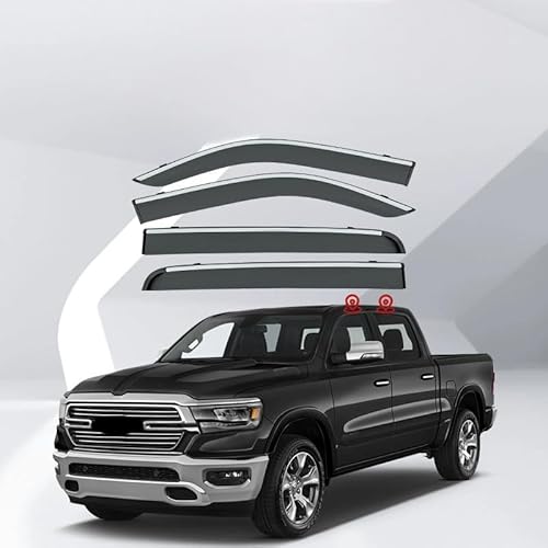 WINDABWEISER für Dodge Ram 1500 Pickup Truck MK5-DT 2019+ Silver Bright Window Strip, Autofenster Windabweiser Fenster Visiere Lüftung Sabweiser Seitenfenster-Visier WINDABWEISER für Dodge Ram 1500 Pickup Truck MK5-DT 2019+ Silver Bright Window Strip, Autofenster Windabweiser Fenster Visiere Lüftung Sabweiser Seitenfenster-Visier von Cherry66