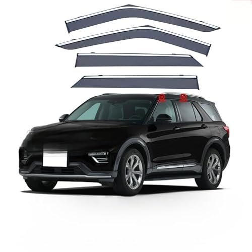 WINDABWEISER für Ford Explorer MK6-U625 2020+ Silver Bright Window Strip, Autofenster Windabweiser Fenster Visiere Lüftung Sabweiser Seitenfenster-Visier WINDABWEISER für Ford Explorer MK6-U625 2020+ Silver Bright Window Strip, Autofenster Windabweiser Fenster Visiere Lüftung Sabweiser Seitenfenster-Visier von Cherry66