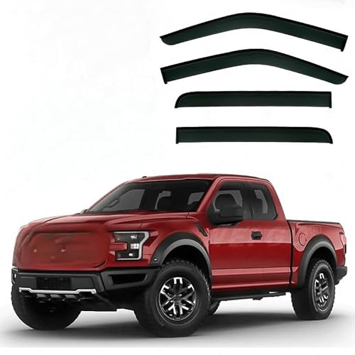 WINDABWEISER für Ford F150 Raptor MK2-P552 2015-2020 No Bright Strip Window, Autofenster Windabweiser Fenster Visiere Lüftung Sabweiser Seitenfenster-Visier WINDABWEISER für Ford F150 Raptor MK2-P552 2015-2020 No Bright Strip Window, Autofenster Windabweiser Fenster Visiere Lüftung Sabweiser Seitenfenster-Visier von Cherry66