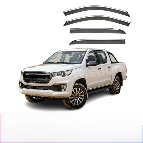 WINDABWEISER für Foton Tunland G7 MK1 2019+ Silver Bright Strip Window, Autofenster Windabweiser Fenster Visiere Lüftung Sabweiser Seitenfenster-Visier von Cherry66