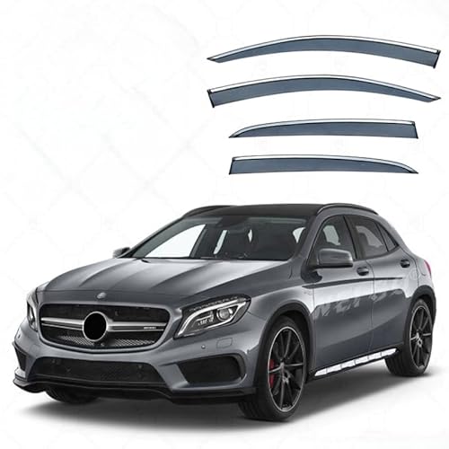 WINDABWEISER für Mercedes-Benz GLA MK1-X156 2014-2019 Silver Bright Window Strips, Autofenster Windabweiser Fenster Visiere Lüftung Sabweiser Seitenfenster-Visier WINDABWEISER für Mercedes-Benz GLA MK1-X156 2014-2019 Silver Bright Window Strips, Autofenster Windabweiser Fenster Visiere Lüftung Sabweiser Seitenfenster-Visier von Cherry66
