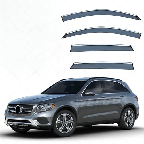 WINDABWEISER für Mercedes-Benz GLC-Class MK1-X253 2016-2021 Silver Bright Window Strips, Autofenster Windabweiser Fenster Visiere Lüftung Sabweiser Seitenfenster-Visier WINDABWEISER für Mercedes-Benz GLC-Class MK1-X253 2016-2021 Silver Bright Window Strips, Autofenster Windabweiser Fenster Visiere Lüftung Sabweiser Seitenfenster-Visier von Cherry66