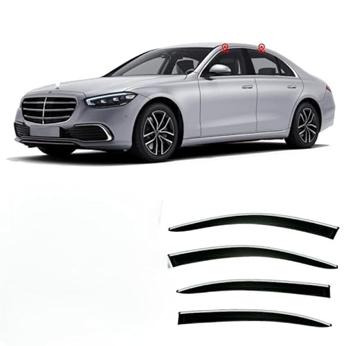 WINDABWEISER für Mercedes Benz S-Class L MK7-V223 2021+ Long Axis with Bright Window Strips, Autofenster Windabweiser Fenster Visiere Lüftung Sabweiser Seitenfenster-Visier WINDABWEISER für Mercedes Benz S-Class L MK7-V223 2021+ Long Axis with Bright Window Strips, Autofenster Windabweiser Fenster Visiere Lüftung Sabweiser Seitenfenster-Visier von Cherry66