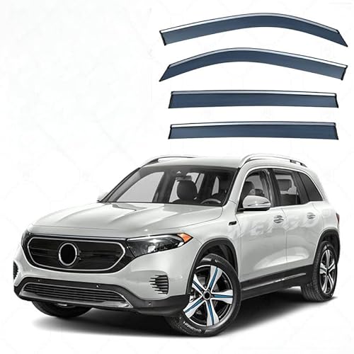 WINDABWEISER für Mercedes EQB MK1-X243 2022+ Silver Bright Window Strips, Autofenster Windabweiser Fenster Visiere Lüftung Sabweiser Seitenfenster-Visier von Cherry66