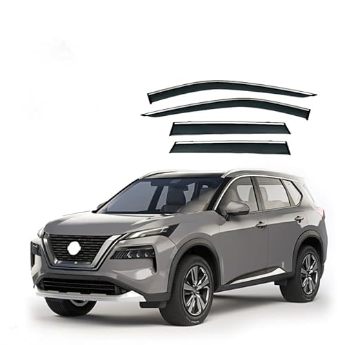 WINDABWEISER für Nissan X-Trail/Rogue MK4-T33 2022+ Silver Bright Window Strips 4PCS, Autofenster Windabweiser Fenster Visiere Lüftung Sabweiser Seitenfenster-Visier WINDABWEISER für Nissan X-Trail/Rogue MK4-T33 2022+ Silver Bright Window Strips 4PCS, Autofenster Windabweiser Fenster Visiere Lüftung Sabweiser Seitenfenster-Visier von Cherry66