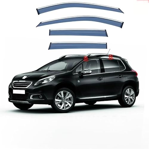 WINDABWEISER für Peugeot 2008 MK1-A94 2014-2019 Silver Bright Strip Window, Autofenster Windabweiser Fenster Visiere Lüftung Sabweiser Seitenfenster-Visier WINDABWEISER für Peugeot 2008 MK1-A94 2014-2019 Silver Bright Strip Window, Autofenster Windabweiser Fenster Visiere Lüftung Sabweiser Seitenfenster-Visier von Cherry66
