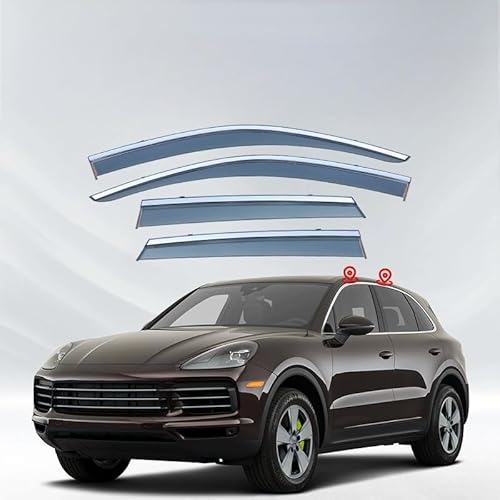 WINDABWEISER für Porsche Cayenne MK3-9Y0 2019+ Silver Bright Window Strips, Autofenster Windabweiser Fenster Visiere Lüftung Sabweiser Seitenfenster-Visier WINDABWEISER für Porsche Cayenne MK3-9Y0 2019+ Silver Bright Window Strips, Autofenster Windabweiser Fenster Visiere Lüftung Sabweiser Seitenfenster-Visier von Cherry66