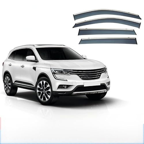 WINDABWEISER für Renault Koleos KOLEOS MK2-HC 2017+ Silver Bright Window Strips, Autofenster Windabweiser Fenster Visiere Lüftung Sabweiser Seitenfenster-Visier von Cherry66