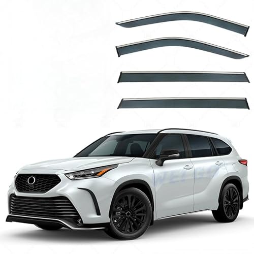 WINDABWEISER für Toyota Highlander MK4-XU70 2022+ Silver Bright Strip Window 4PCS, Autofenster Windabweiser Fenster Visiere Lüftung Sabweiser Seitenfenster-Visier WINDABWEISER für Toyota Highlander MK4-XU70 2022+ Silver Bright Strip Window 4PCS, Autofenster Windabweiser Fenster Visiere Lüftung Sabweiser Seitenfenster-Visier von Cherry66